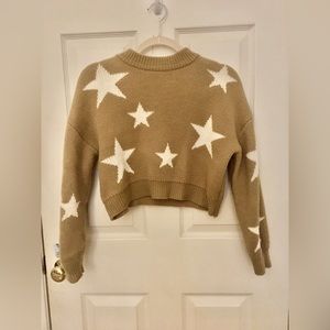 This is a cute cozy cropped star sweater
